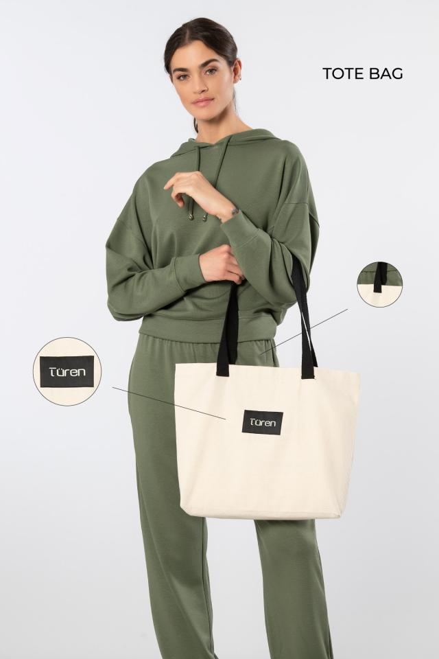 Türen Logo Baskılı Kanvas Tote Bag