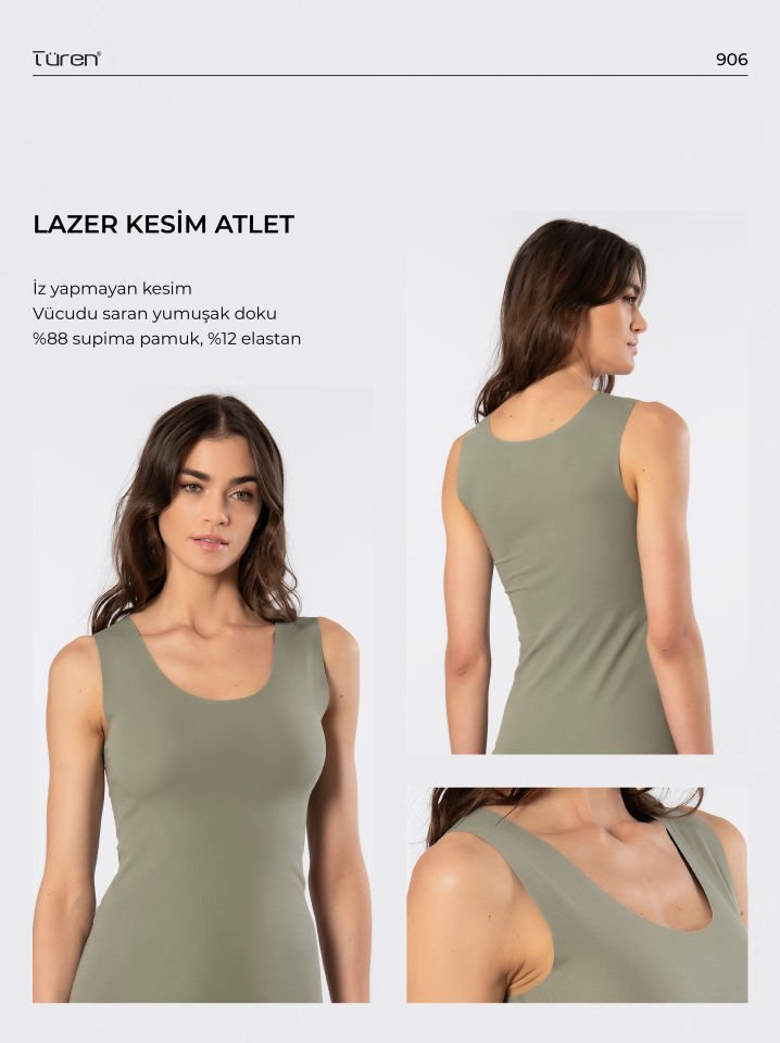 Türen Kadın Lazer Kesim Pamuklu Atlet