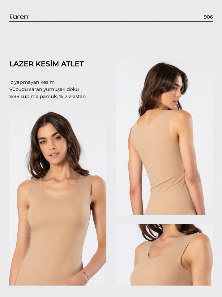 Türen Kadın Lazer Kesim Pamuklu Atlet