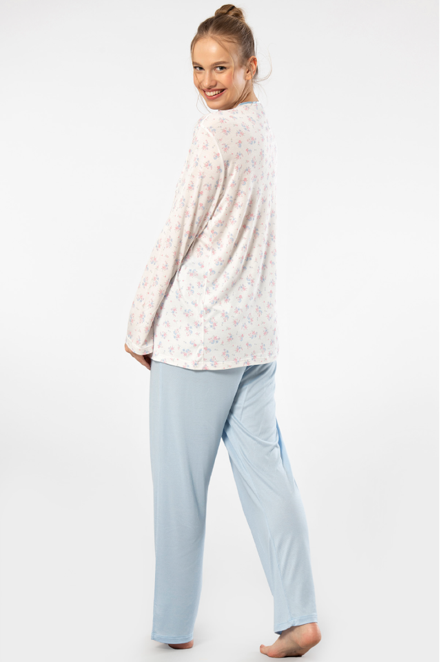 Türen Empirme Patli Battal Uzun Kollu Pijama Takimi