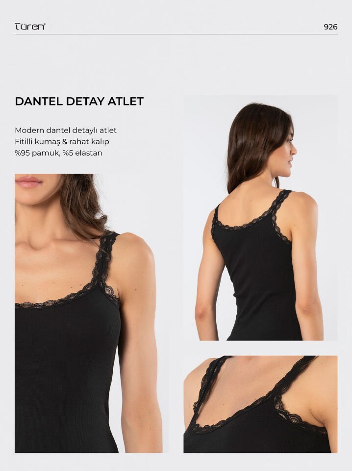 Türen Kadin Likrali Dantelli Ip Askili Kaskorse