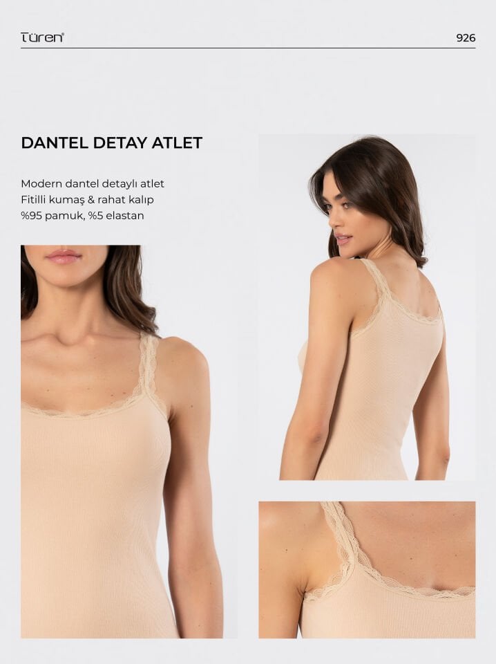 Türen Kadin Likrali Dantelli Ip Askili Kaskorse