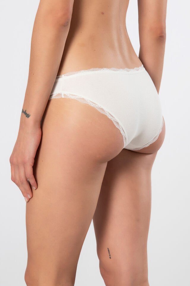 Türen Kadin Likrali Ribana Dantelli Bikini Külot 2'li Paket