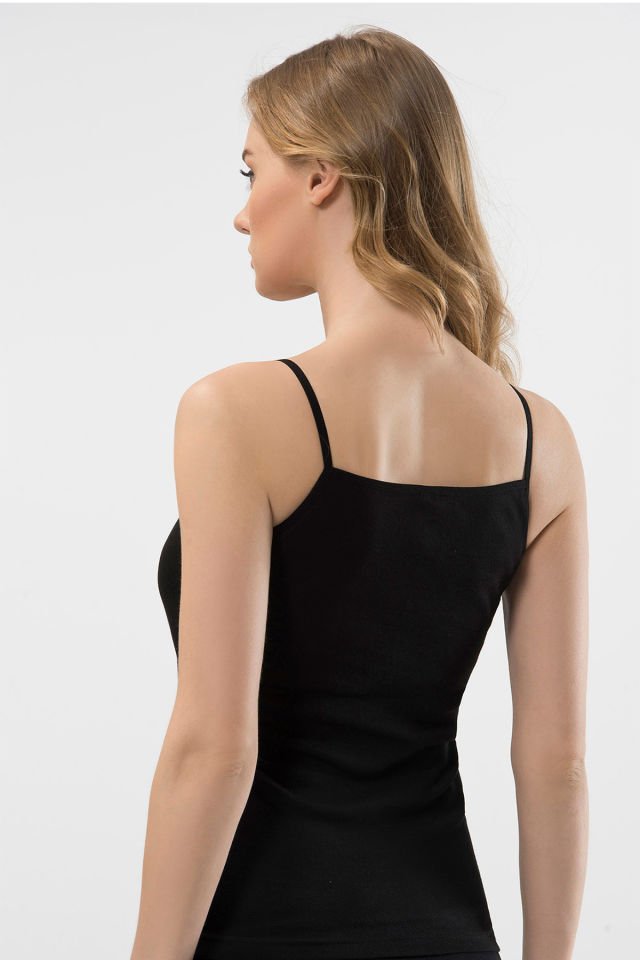 Türen Kadın Dantelli V Yaka İp Askılı Pamuklu Atlet 2'li Paket