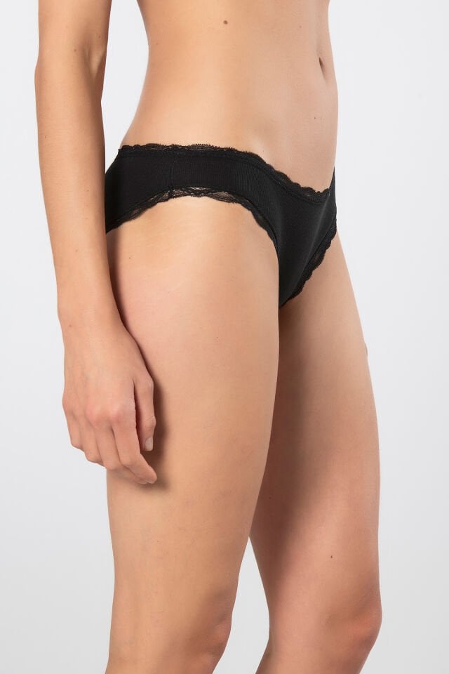 Türen Kadın Likralı Ribana Dantelli Bikini Külot 2'li Paket