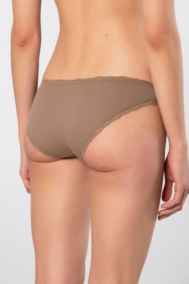 Türen Kadin Likrali Ribana Dantelli Bikini Külot 2'li Paket