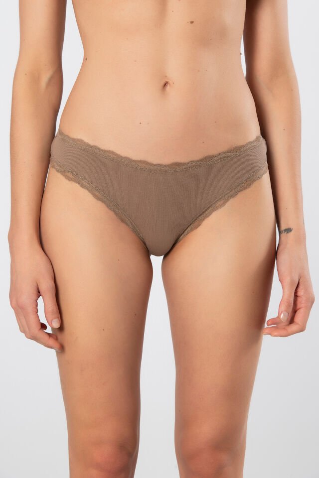 Türen Kadin Likrali Ribana Dantelli String 2'li Paket