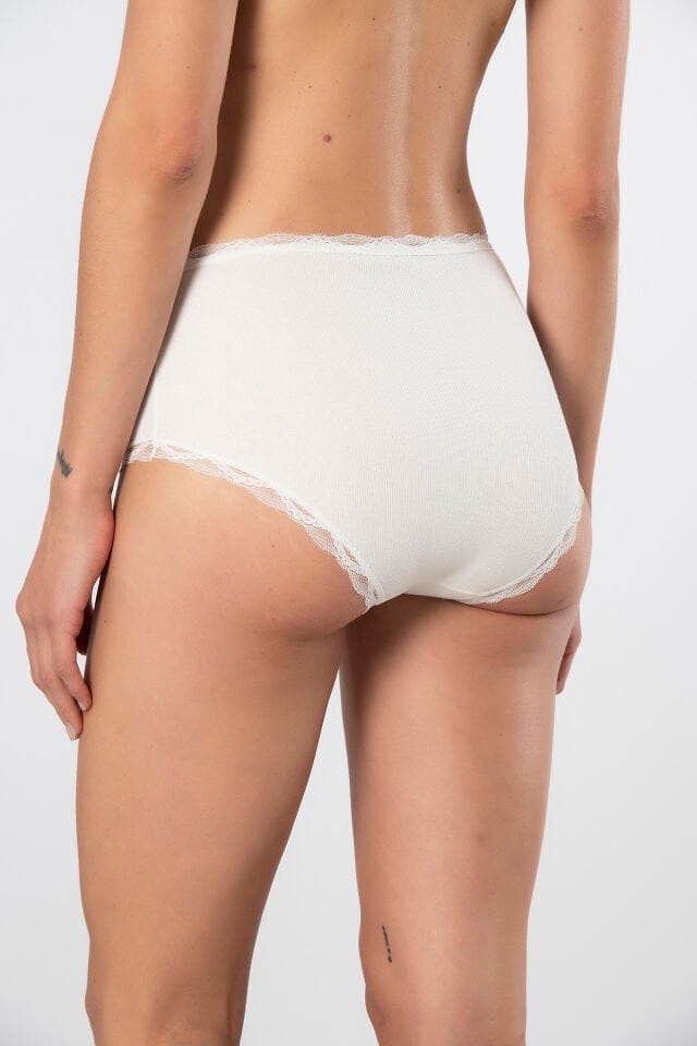 Türen Kadin Likrali Ribana Dantelli Yüksel Bel Külot 2'li Paket