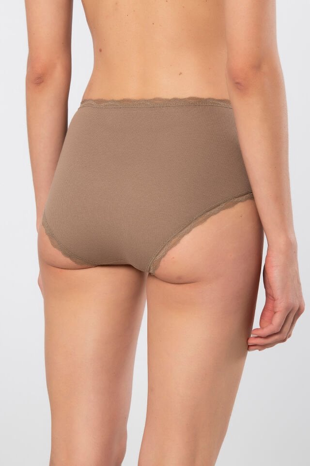 Türen Kadin Likrali Ribana Dantelli Yüksel Bel Külot 2'li Paket