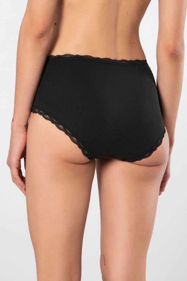 Türen Kadin Likrali Ribana Dantelli Yüksel Bel Külot 2'li Paket