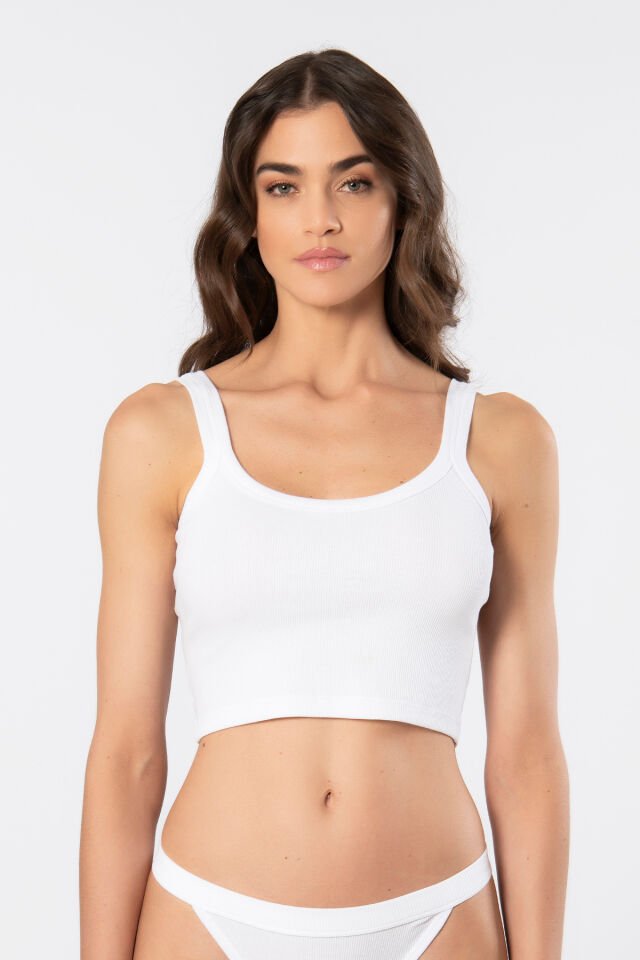 Türen Kadın Askılı Ribana Crop Atlet