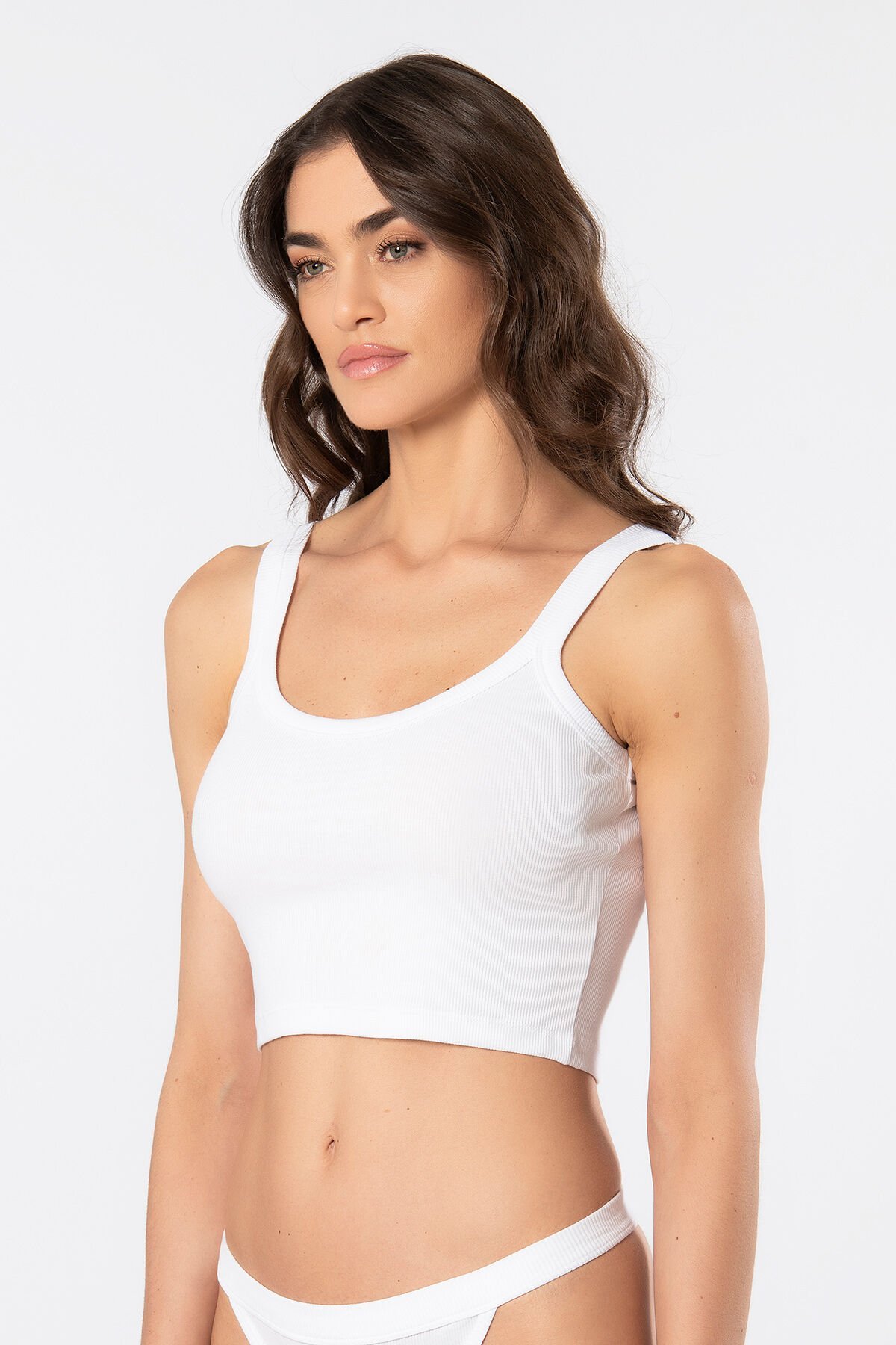 Türen Kadın Askılı Ribana Crop Atlet