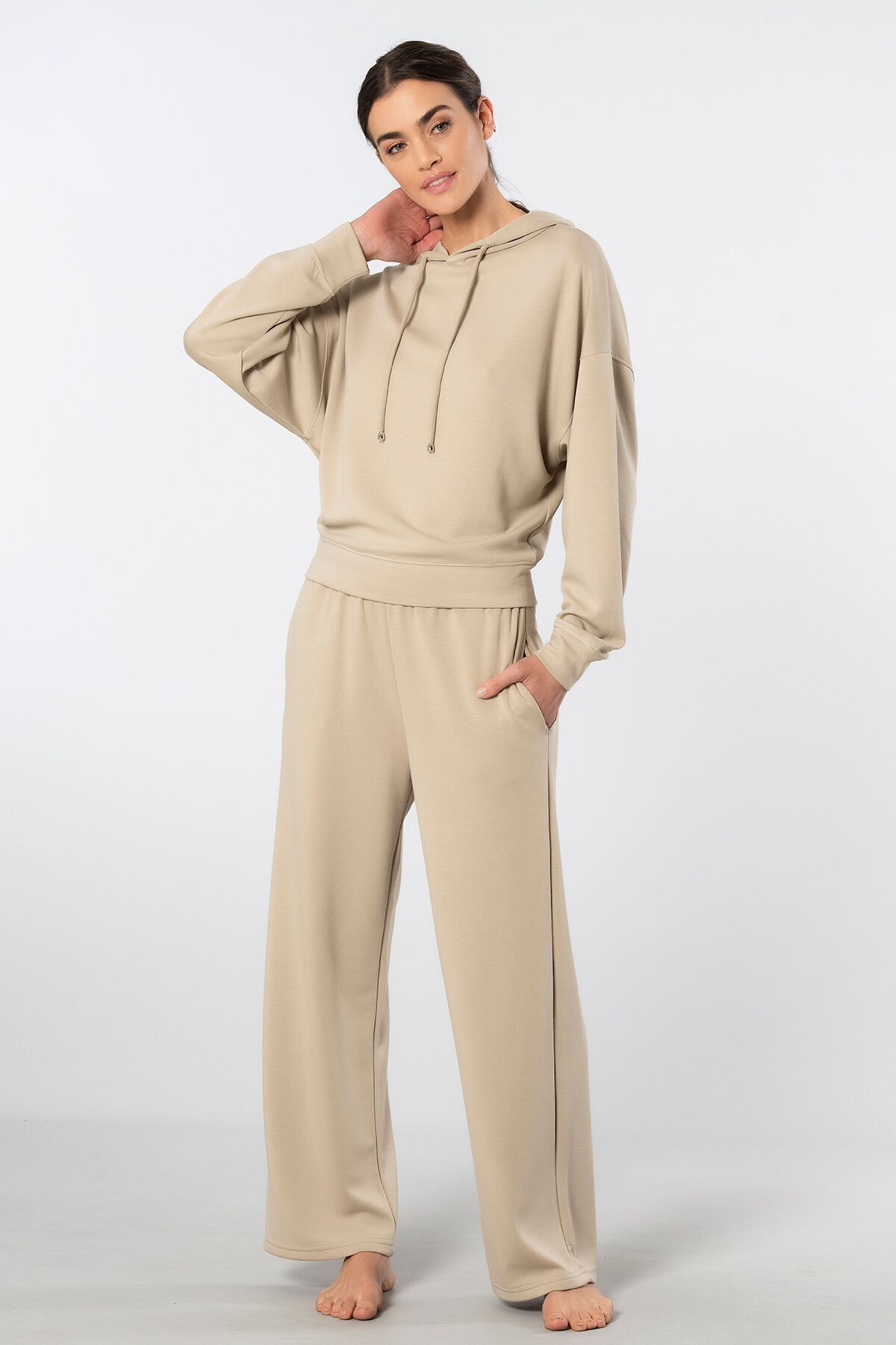 Türen Kadın Kapüşonlu Boru Paça Eşofman Takımı