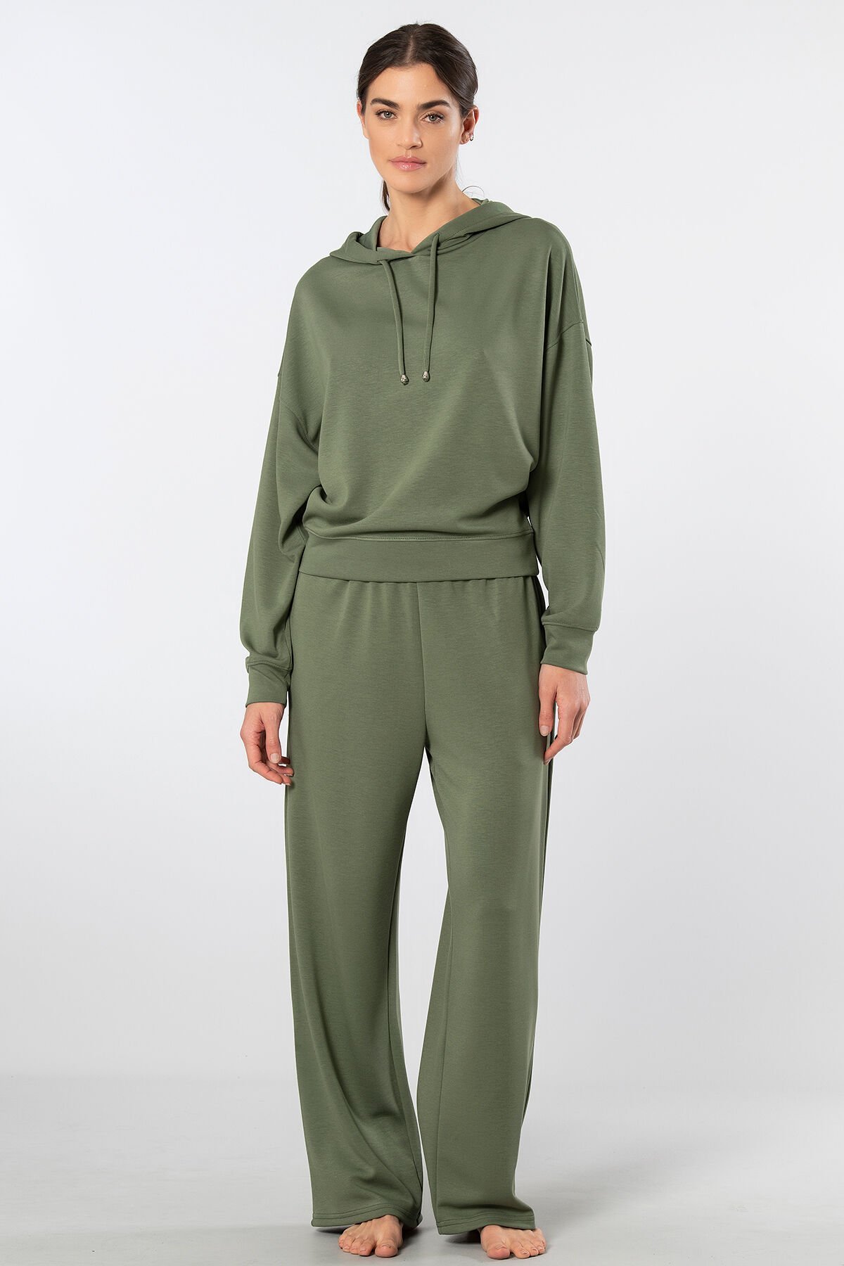 Türen Kadın Kapüşonlu Boru Paça Eşofman Takımı