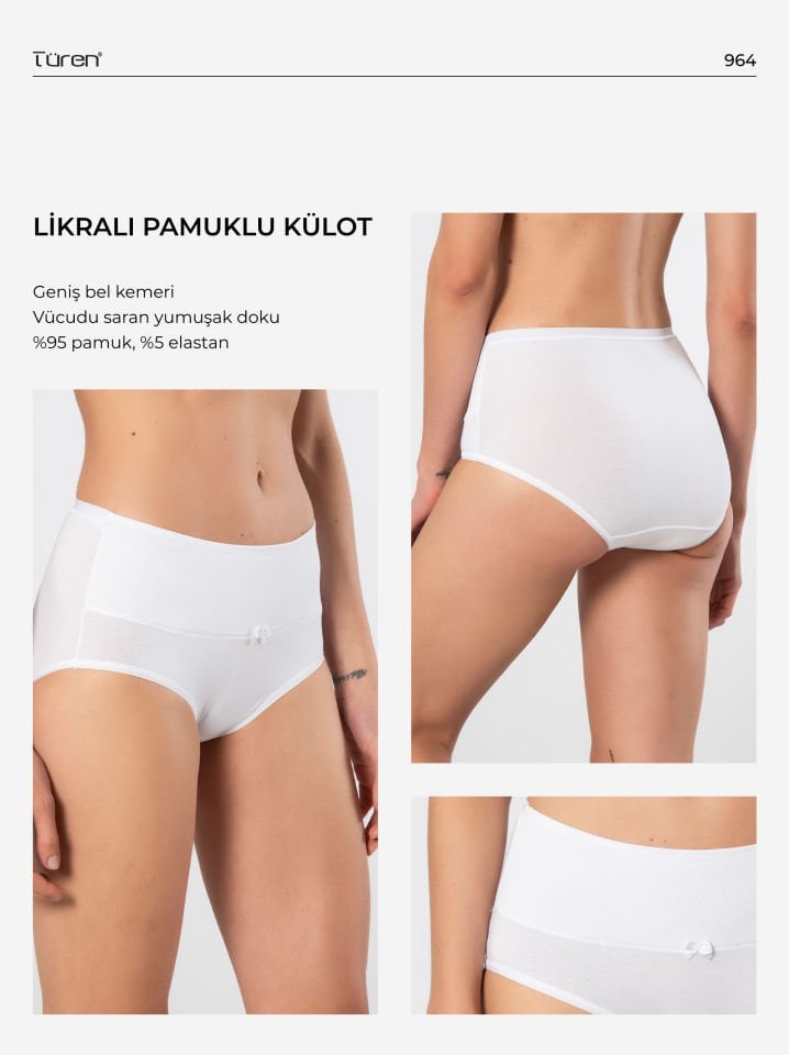 Türen Kadın Likralı Külot 2'li Paket