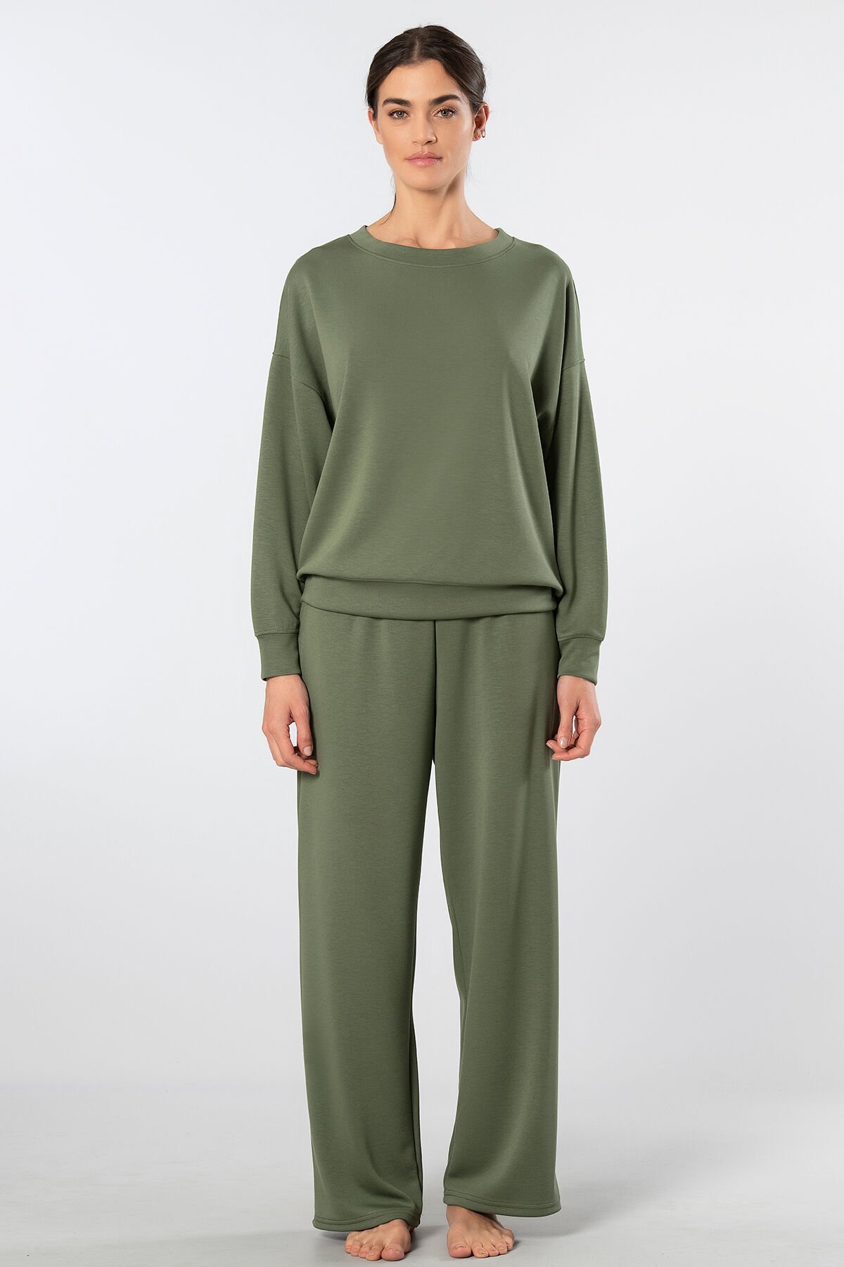 Türen Kadın Bisiklet Yaka Boru Paçalı Eşofman Takımı