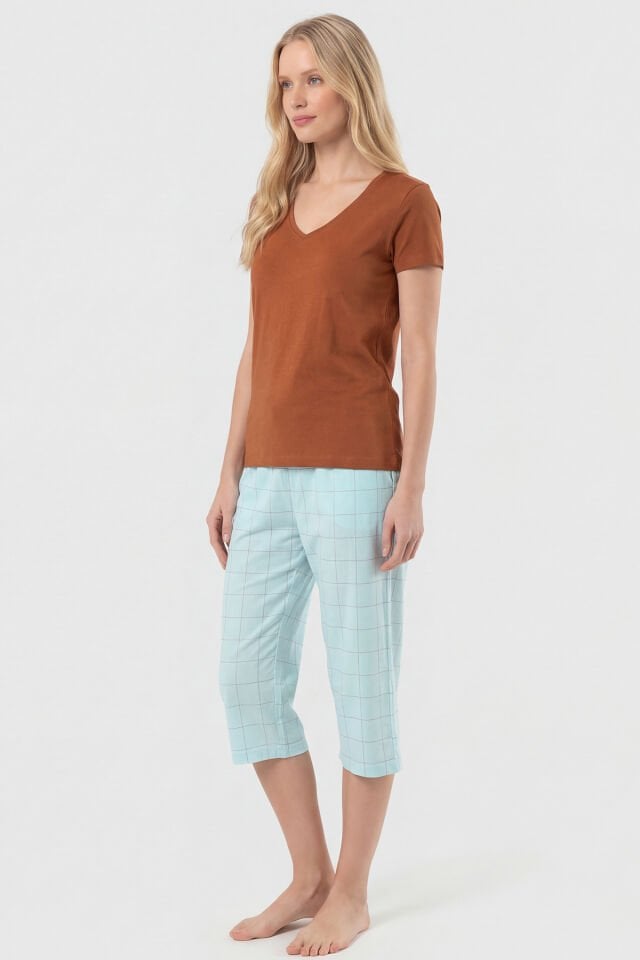 Türen Ekoseli Dokuma Tek Alt Kapri