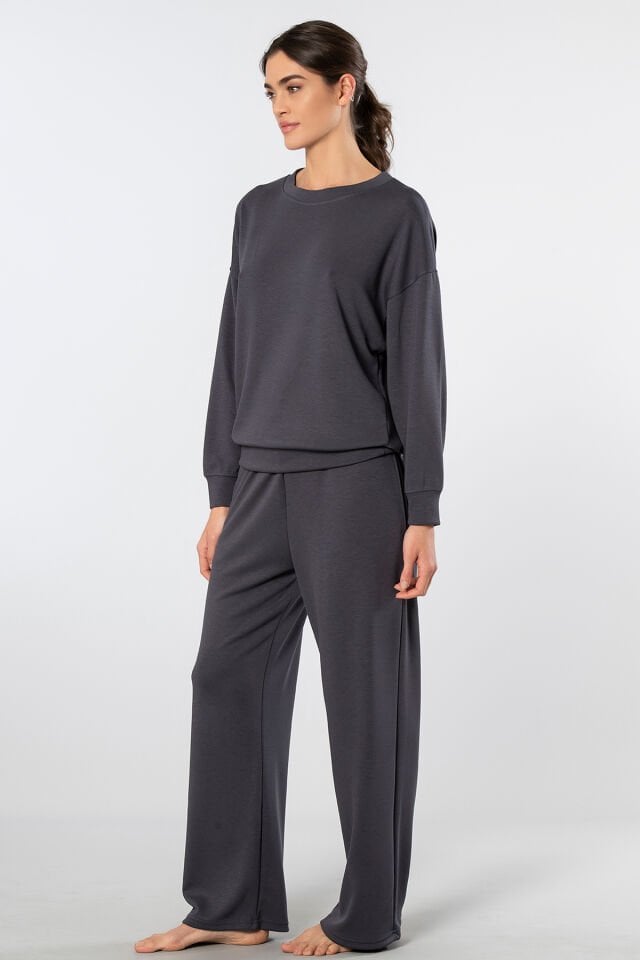 Türen Kadın Bisiklet Yaka Boru Paçalı Eşofman Takımı