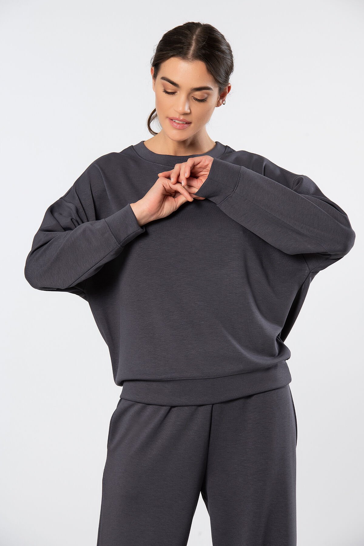 Türen Kadın Bisiklet Yaka Boru Paçalı Eşofman Takımı