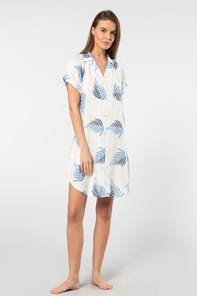 Türen Kadın Desenli Dokuma Düğmeli Elbise