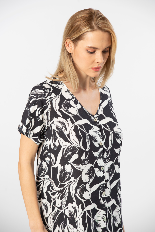 Türen Dokuma Dügmeli Elbise