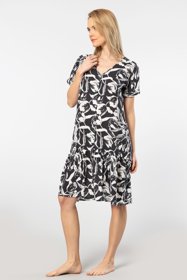 Türen Dokuma Dügmeli Elbise