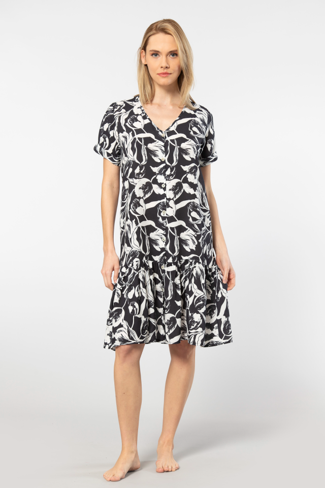 Türen Dokuma Düğmeli Elbise