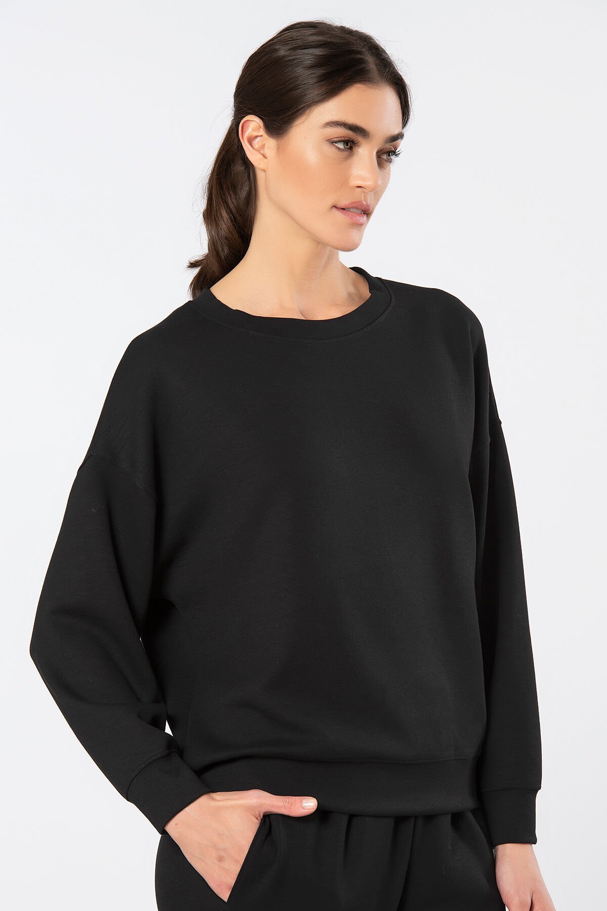 Türen Kadın Bisiklet Yaka Sweatshirt