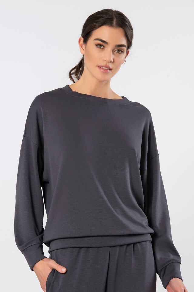 Türen Kadin Bisiklet Yaka Sweatshirt