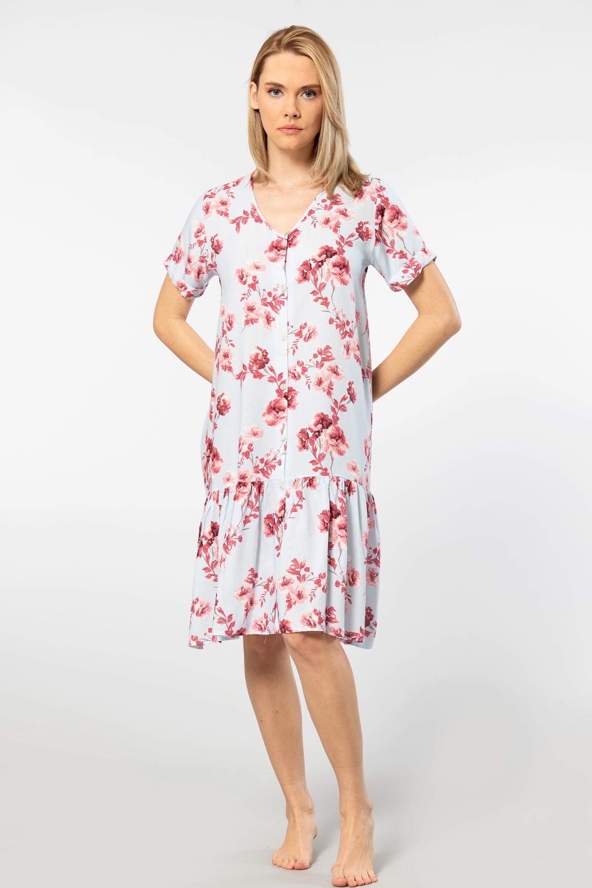 Türen Dokuma Dügmeli Elbise