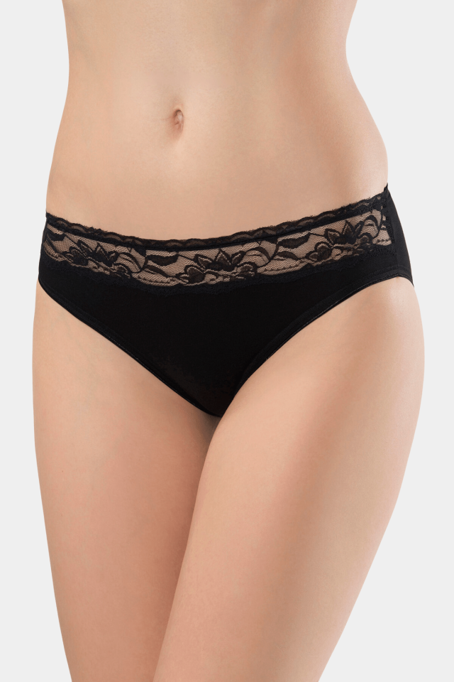 Türen Kadin Beli Dantelli Likrali 2'li Pamuklu Bikini Külot