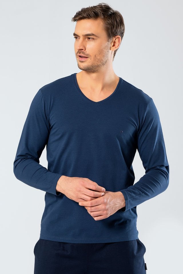 Cacharel Erkek V Yaka Uzun Kollu T-Shirt