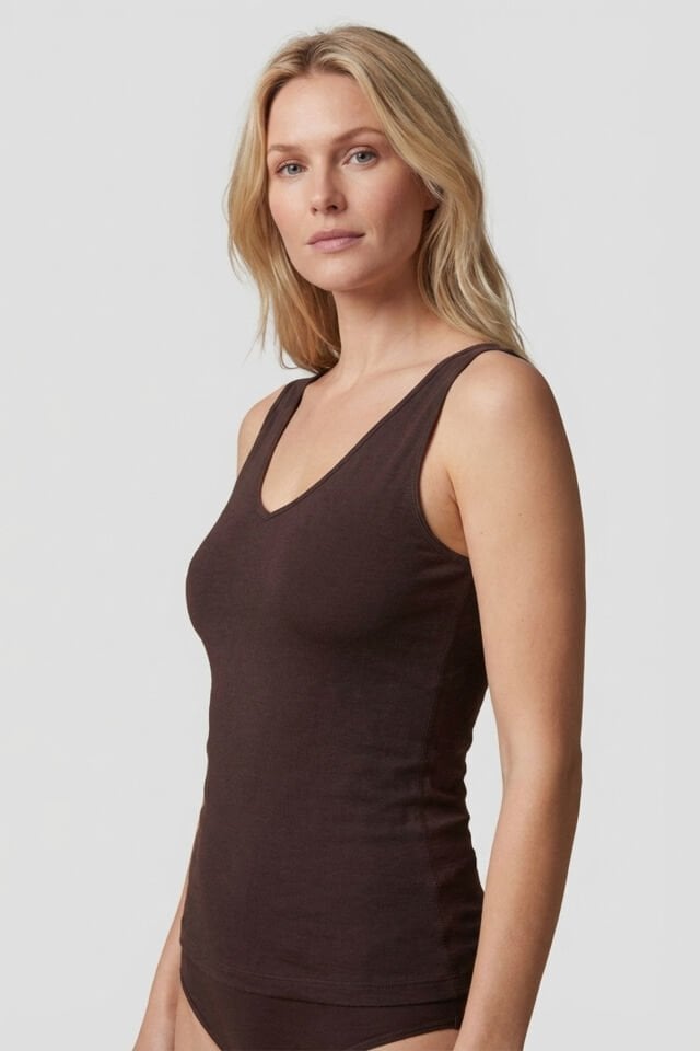 Türen Kadin Askili V Yaka Likrali Pamuklu Atlet