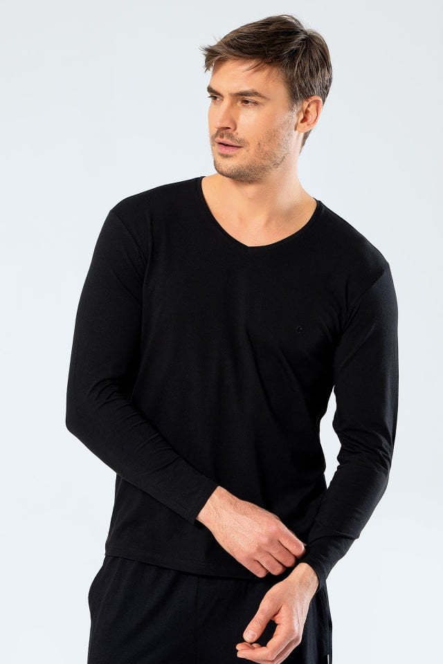 Cacharel Erkek V Yaka Uzun Kollu T-Shirt