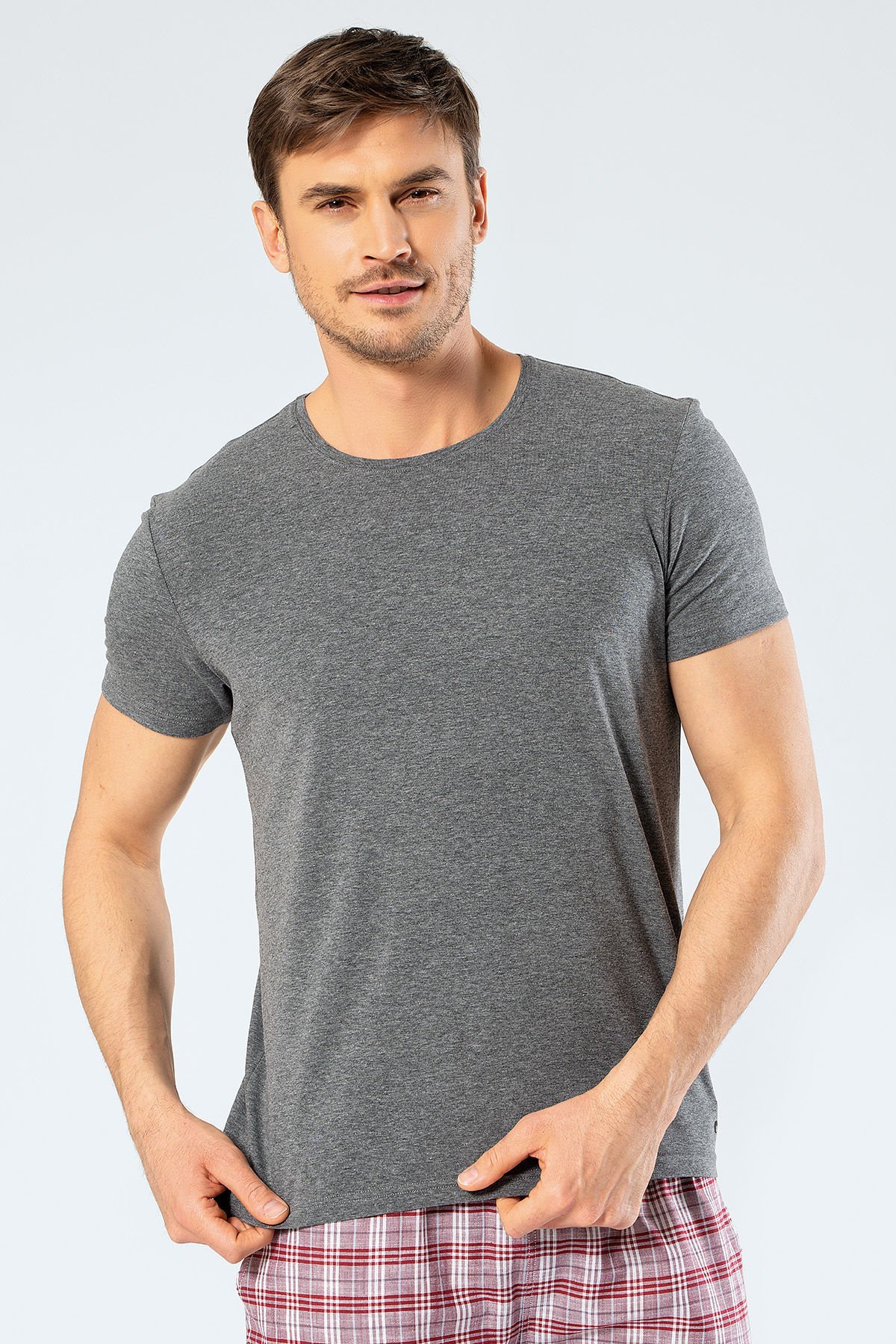 Cacharel Erkek Bisiklet Yaka Likrali T-shirt