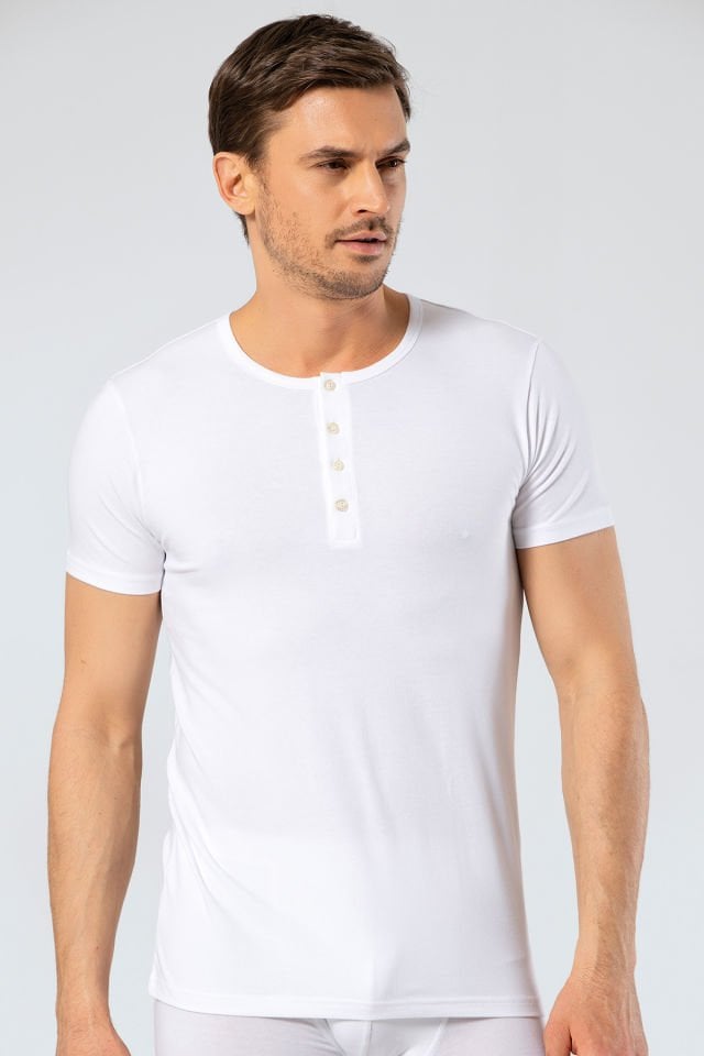 Cacharel Erkek Bisiklet Yaka Düğmeli T-shirt