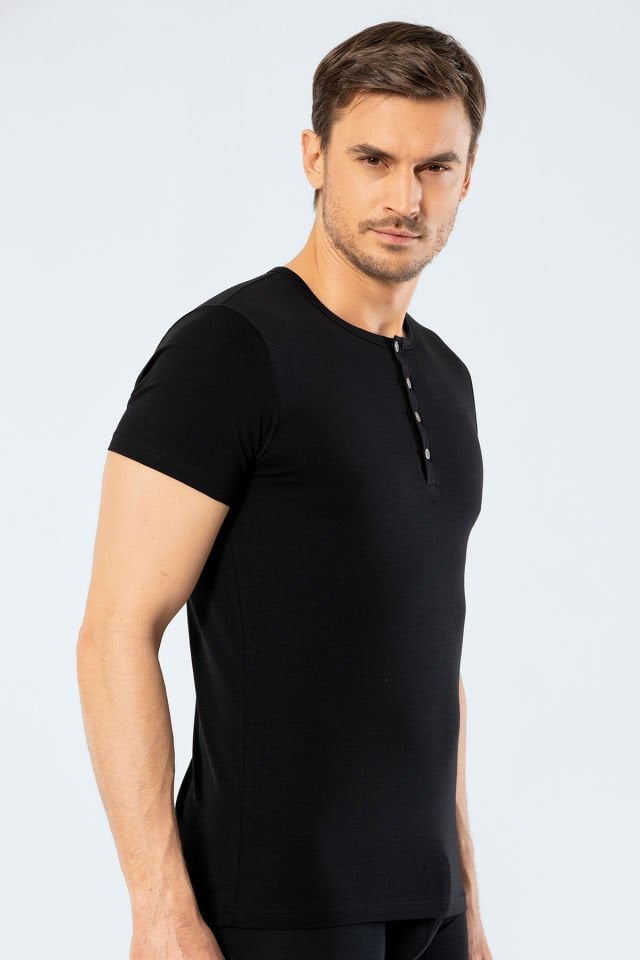 Cacharel Erkek Bisiklet Yaka Düğmeli T-shirt