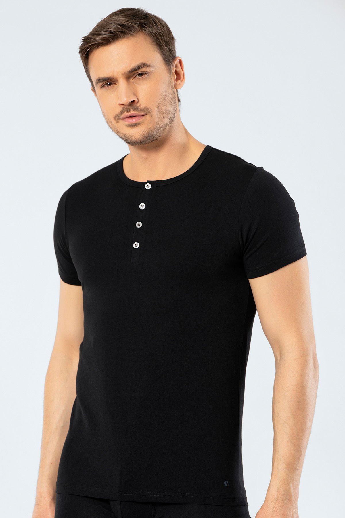 Cacharel Erkek Bisiklet Yaka Düğmeli T-shirt