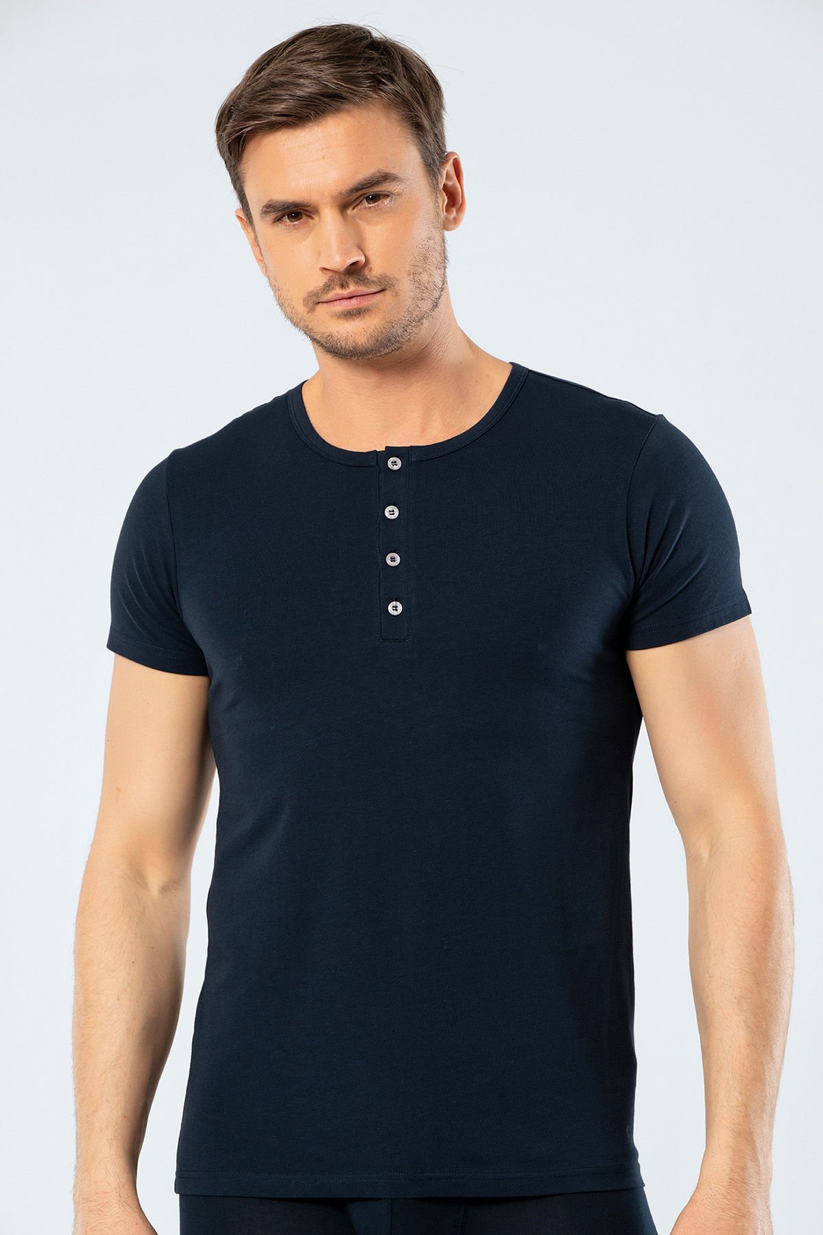 Cacharel Erkek Bisiklet Yaka Dügmeli T-shirt