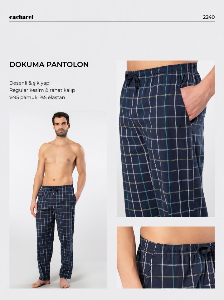 Cacharel Erkek Dokuma Pijama Tek Alt