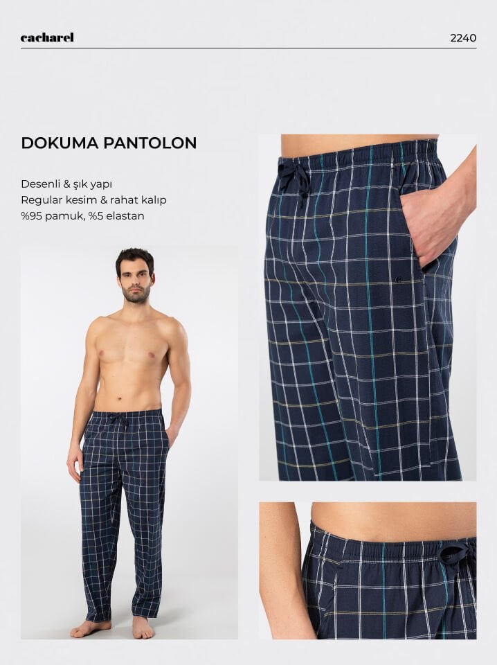 Cacharel Erkek Dokuma Pijama Tek Alt