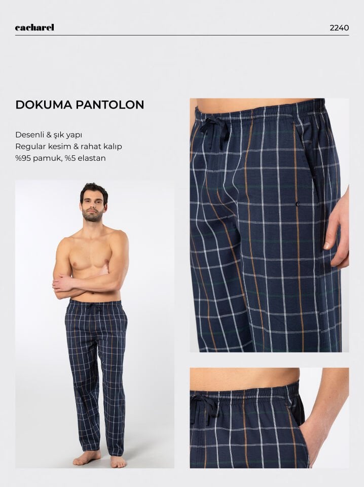 Cacharel Erkek Dokuma Pijama Tek Alt