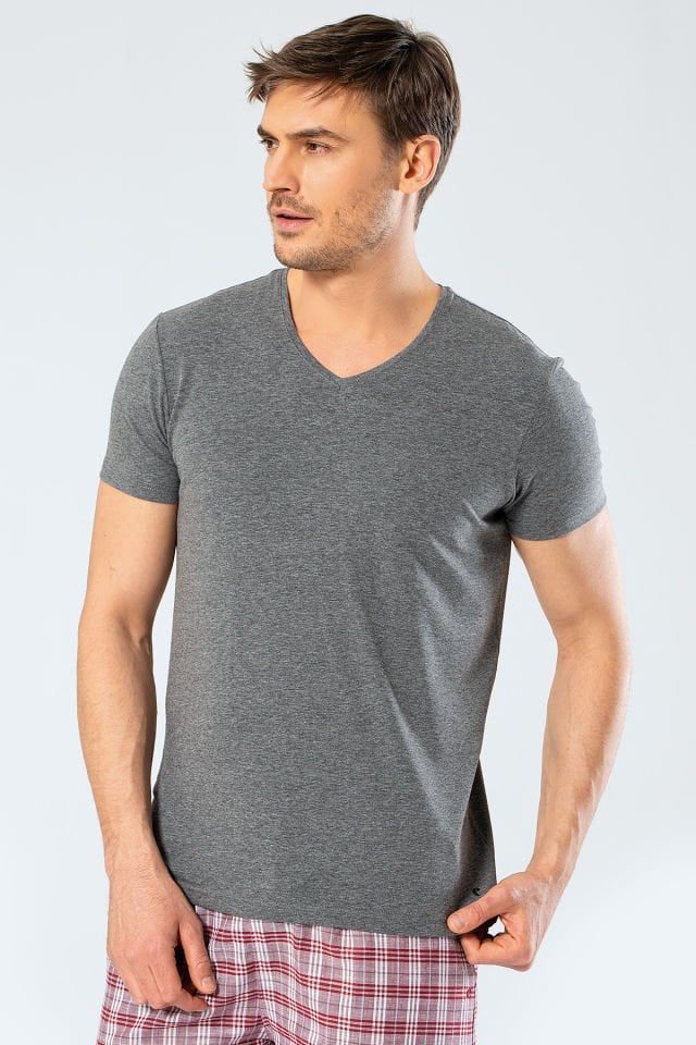 Cacharel Erkek V Yaka Likrali T-shirt
