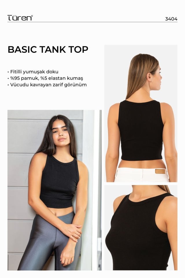 Türen Kadin Fitilli Crop T-shirt