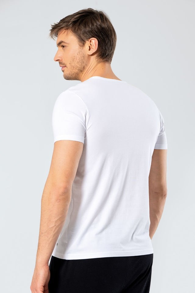 Cacharel Erkek V Yaka Likrali T-shirt