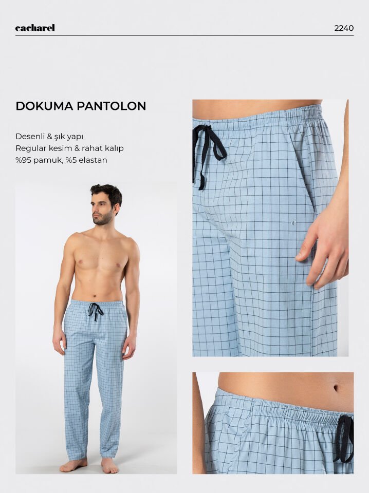 Cacharel Erkek Dokuma Pijama Tek Alt