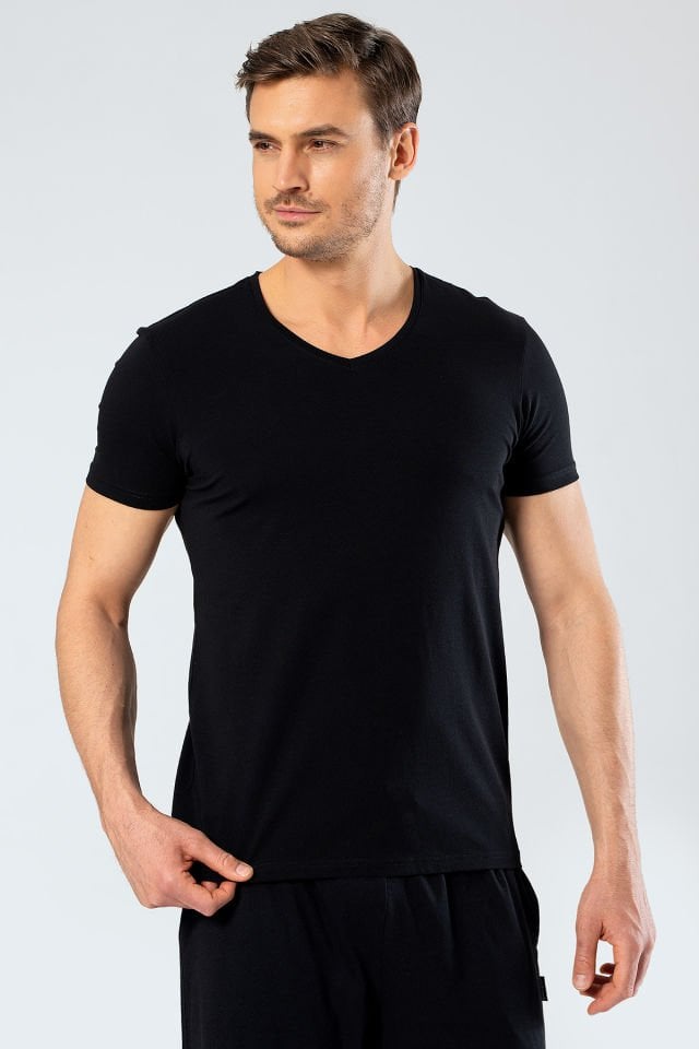 Cacharel Erkek V Yaka Likrali T-shirt