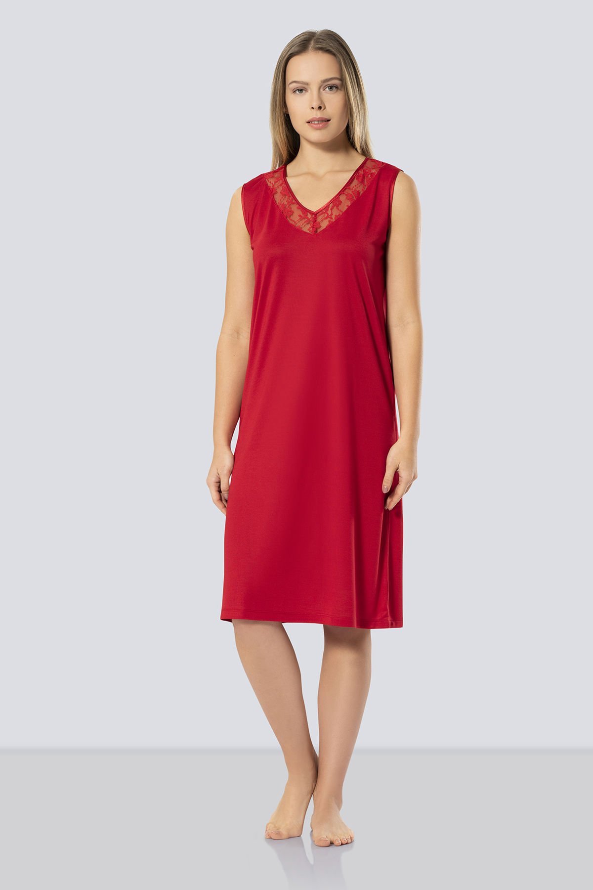 Türen Kadin Dantelli V Yaka Gecelik