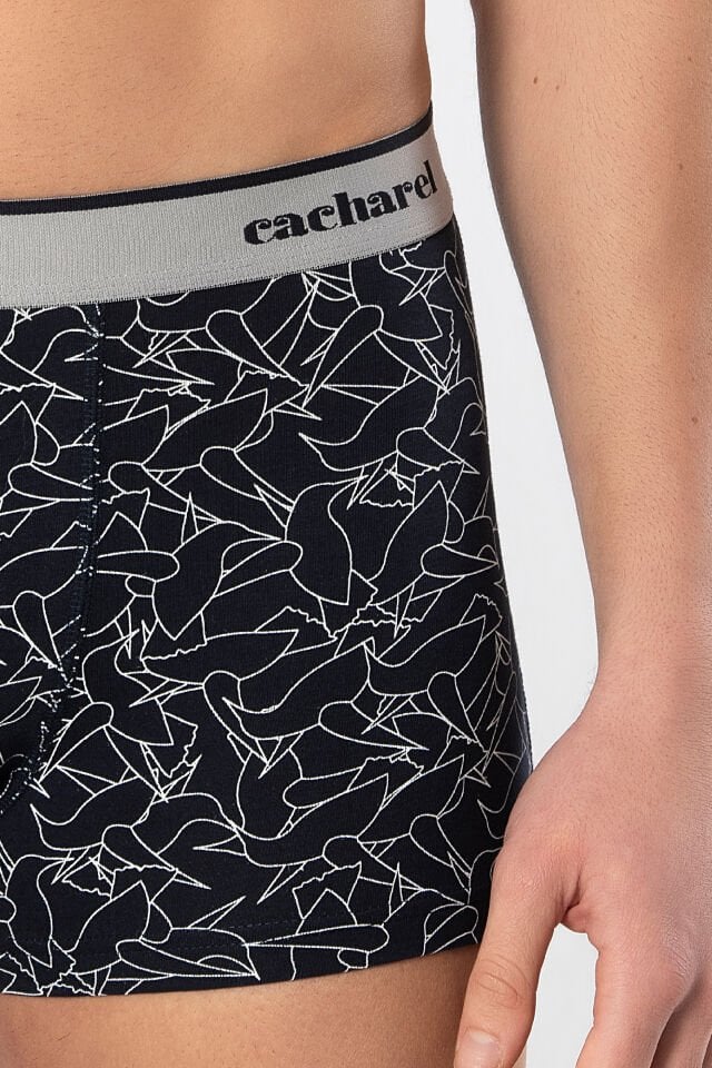 Cacharel Erkek Desenli Likrali Boxer 3'lü Paket