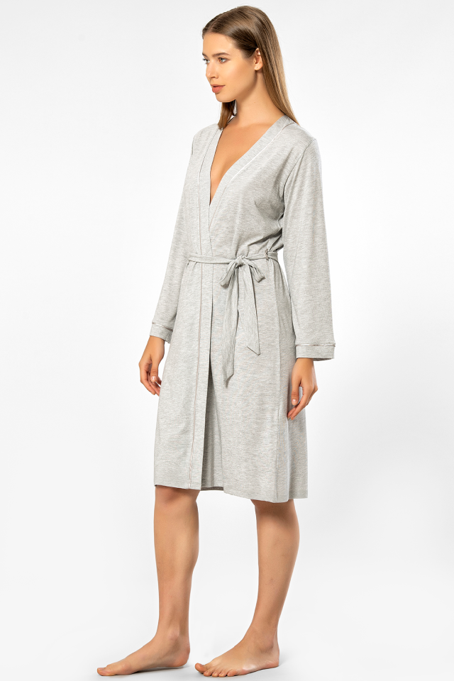 Türen Kadın Düz Bantlı Sabahlık